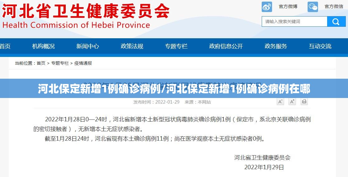 河北保定新增1例确诊病例/河北保定新增1例确诊病例在哪
