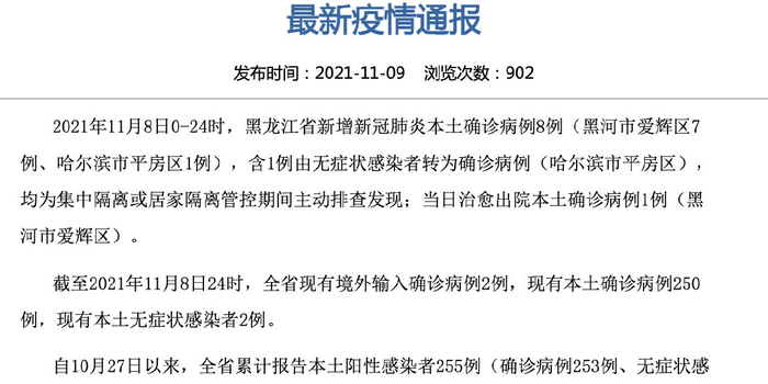 黑龙江新增8例确诊/黑龙江新增八例