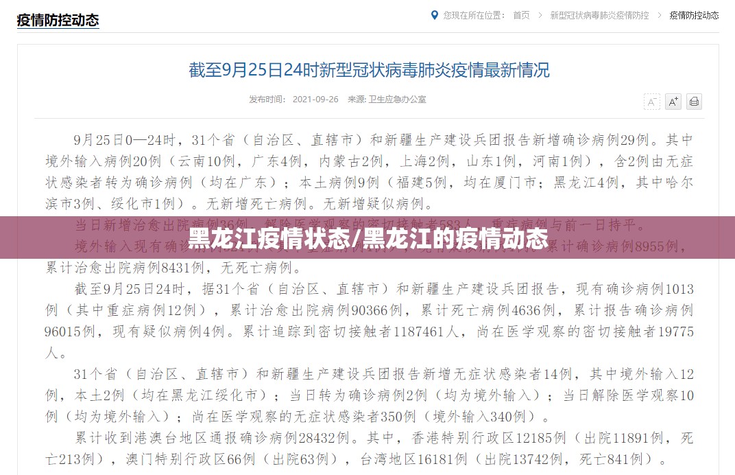 黑龙江疫情状态/黑龙江的疫情动态 黑龙江疫情状态/黑龙江的疫情动态