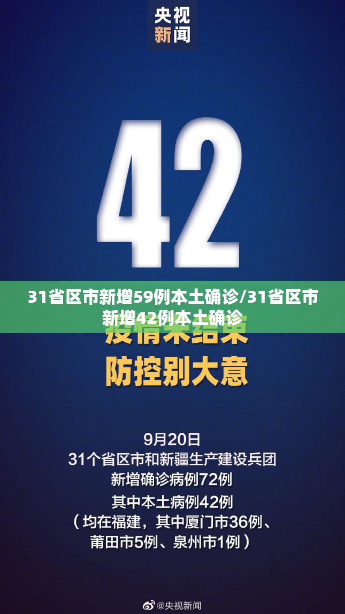 31省区市新增59例本土确诊/31省区市新增42例本土确诊