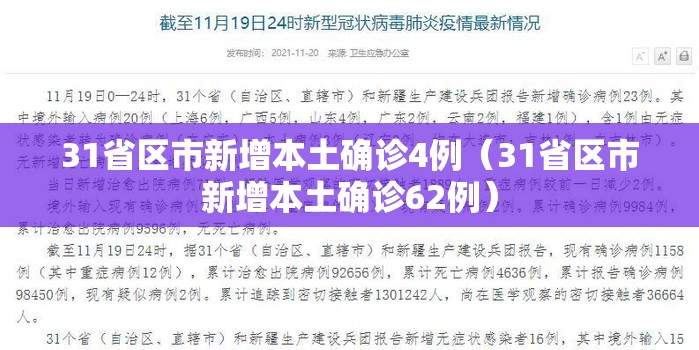 31省区市新增本土确诊4例(31省区市新增本土确诊62例) 31省区市新增本土确诊4例(31省区市新增本土确诊62例)