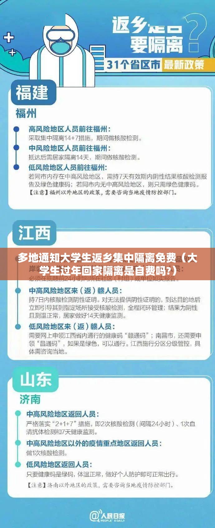 多地通知大学生返乡集中隔离免费(大学生过年回家隔离是自费吗?) 多地通知大学生返乡集中隔离免费(大学生过年回家隔离是自费吗?)