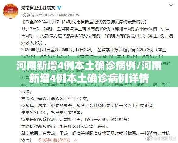河南新增4例本土确诊病例/河南新增4例本土确诊病例详情