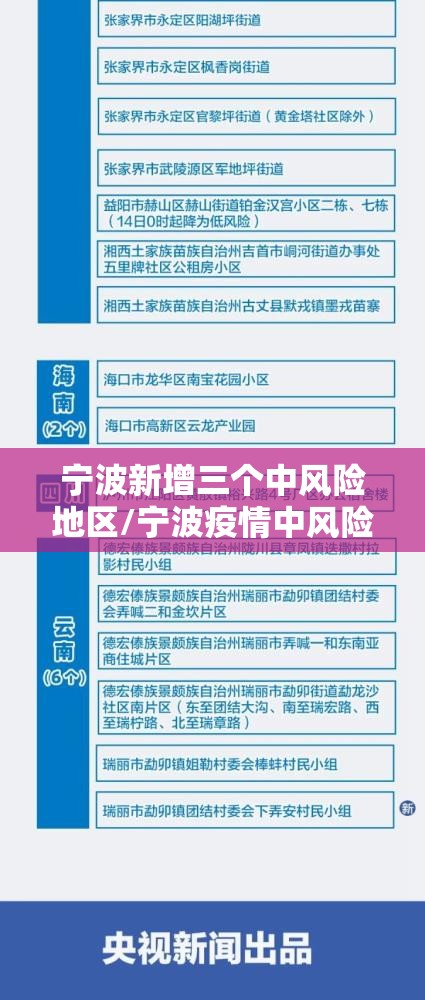 宁波新增三个中风险地区/宁波疫情中风险地区 宁波新增三个中风险地区/宁波疫情中风险地区