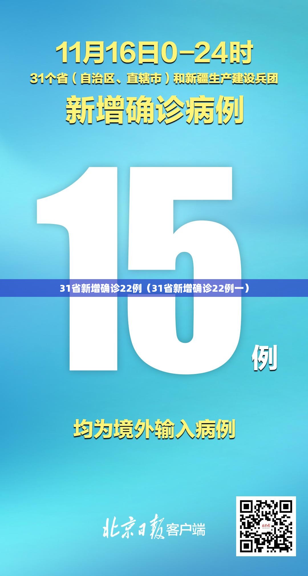31省新增确诊22例（31省新增确诊22例一）