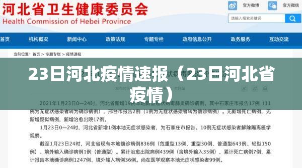 23日河北疫情速报（23日河北省疫情）
