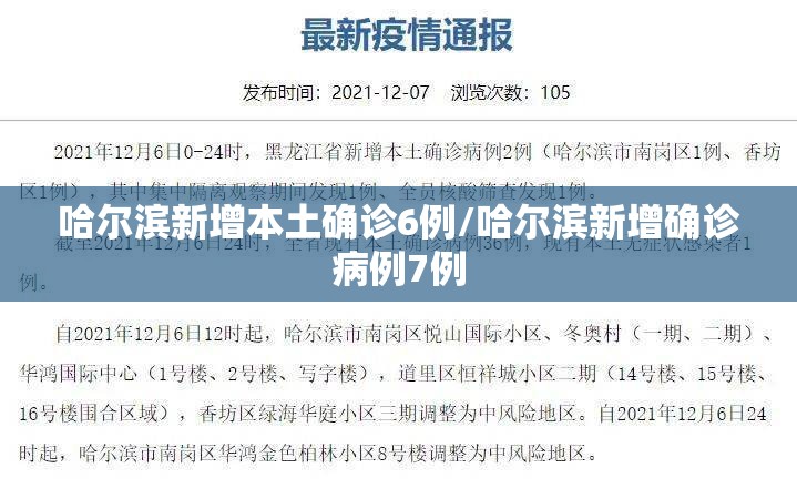 哈尔滨新增本土确诊6例/哈尔滨新增确诊病例7例