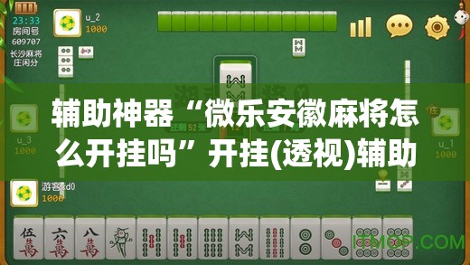 辅助神器“微乐安徽麻将怎么开挂吗”开挂(透视)辅助神器