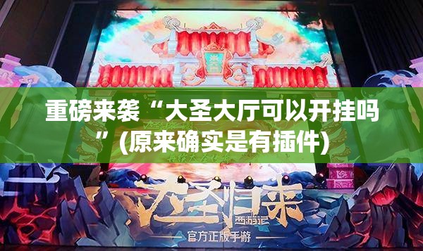重磅来袭“大圣大厅可以开挂吗”(原来确实是有插件)
