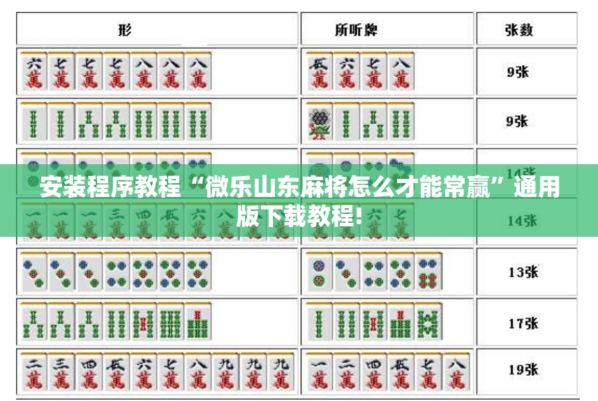 安装程序教程“微乐山东麻将怎么才能常赢”通用版下载教程! 安装程序教程“微乐山东麻将怎么才能常赢”通用版下载教程!