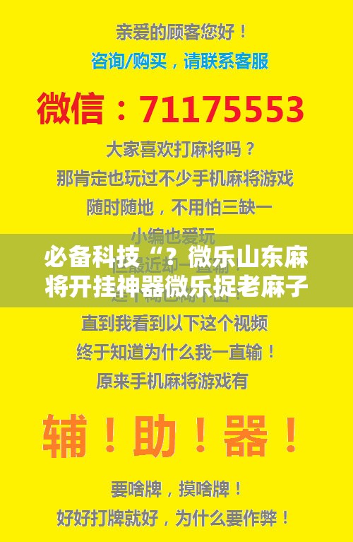 必备科技“？微乐山东麻将开挂神器微乐捉老麻子开挂神器”科技辅助神器手机版教程