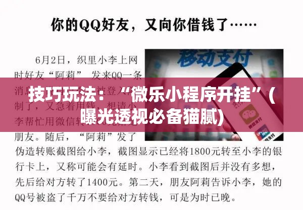 技巧玩法:“微乐小程序开挂”(曝光透视必备猫腻) 技巧玩法:“微乐小程序开挂”(曝光透视必备猫腻)