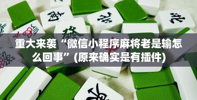 重大来袭“微信小程序麻将老是输怎么回事”(原来确实是有插件) 重大来袭“微信小程序麻将老是输怎么回事”(原来确实是有插件)