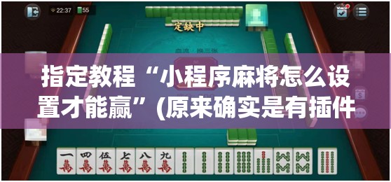 指定教程“小程序麻将怎么设置才能赢”(原来确实是有插件)