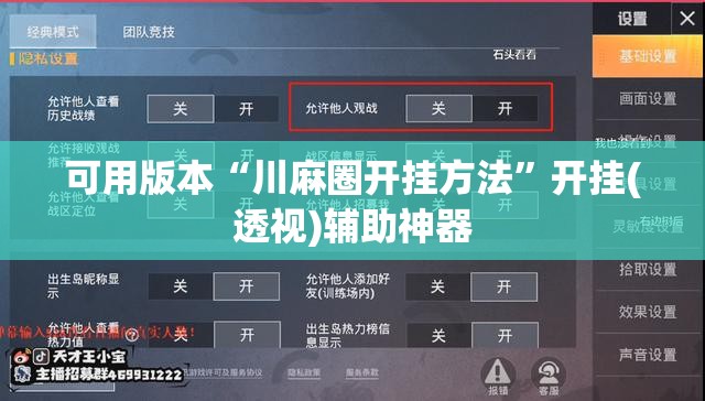 可用版本“川麻圈开挂方法”开挂(透视)辅助神器