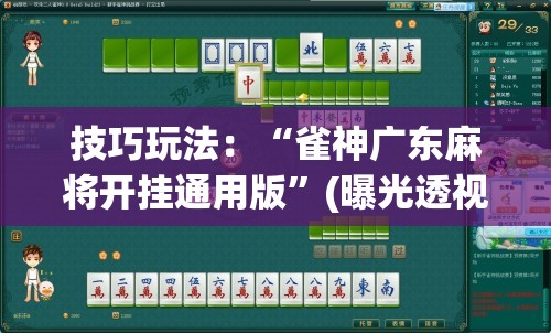 技巧玩法:“雀神广东麻将开挂通用版”(曝光透视必备猫腻) 技巧玩法:“雀神广东麻将开挂通用版”(曝光透视必备猫腻)