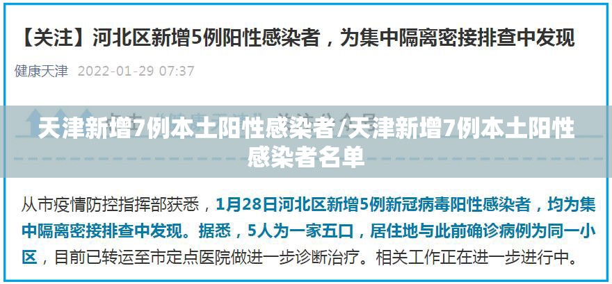 天津新增7例本土阳性感染者/天津新增7例本土阳性感染者名单 天津新增7例本土阳性感染者/天津新增7例本土阳性感染者名单