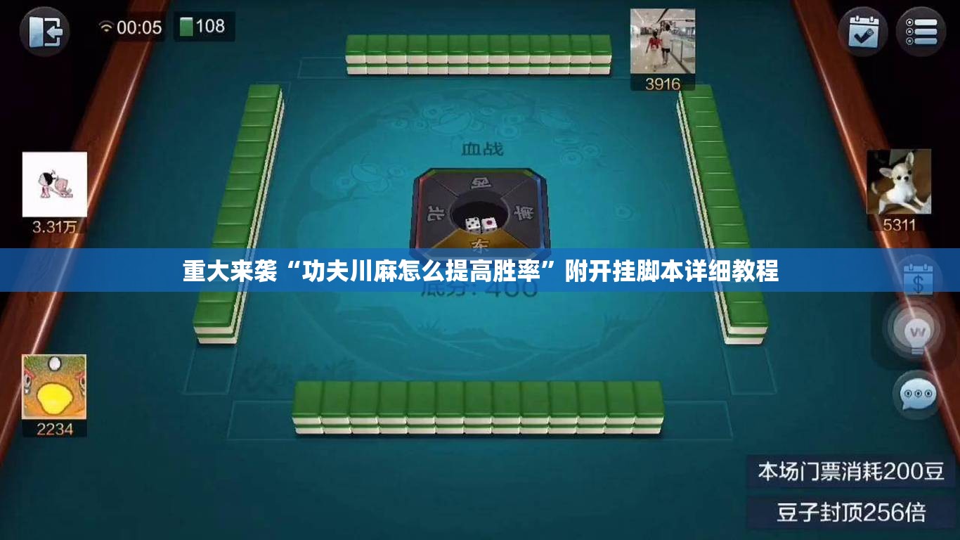 重大来袭“功夫川麻怎么提高胜率”附开挂脚本详细教程 重大来袭“功夫川麻怎么提高胜率”附开挂脚本详细教程