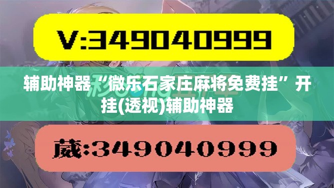 辅助神器“微乐石家庄麻将免费挂”开挂(透视)辅助神器
