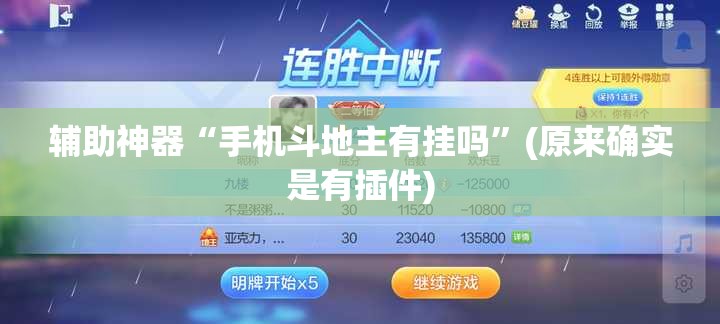 辅助神器“手机斗地主有挂吗”(原来确实是有插件)