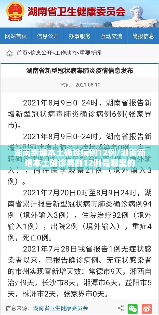 湖南新增本土确诊病例12例/湖南新增本土确诊病例12例是哪里的