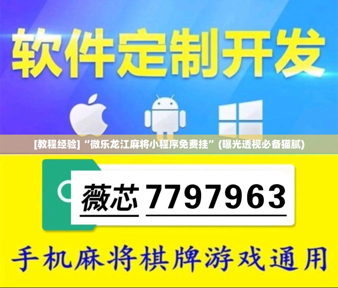 [教程经验]“微乐龙江麻将小程序免费挂”(曝光透视必备猫腻)