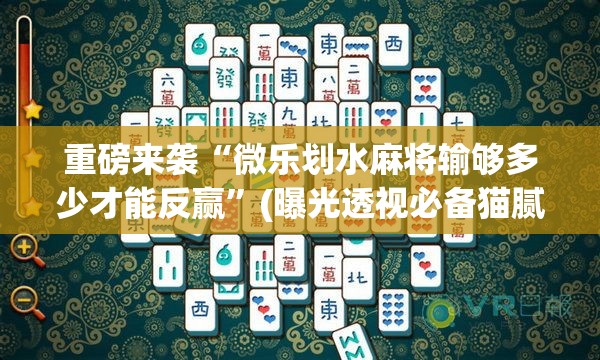 重磅来袭“微乐划水麻将输够多少才能反赢”(曝光透视必备猫腻)
