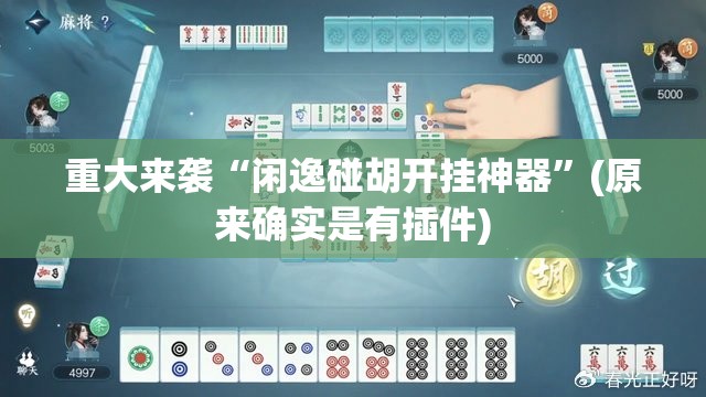 重大来袭“闲逸碰胡开挂神器”(原来确实是有插件) 重大来袭“闲逸碰胡开挂神器”(原来确实是有插件)