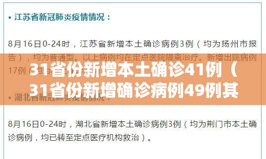 31省份新增本土确诊41例(31省份新增确诊病例49例其中本土病例24例) 31省份新增本土确诊41例(31省份新增确诊病例49例其中本土病例24例)