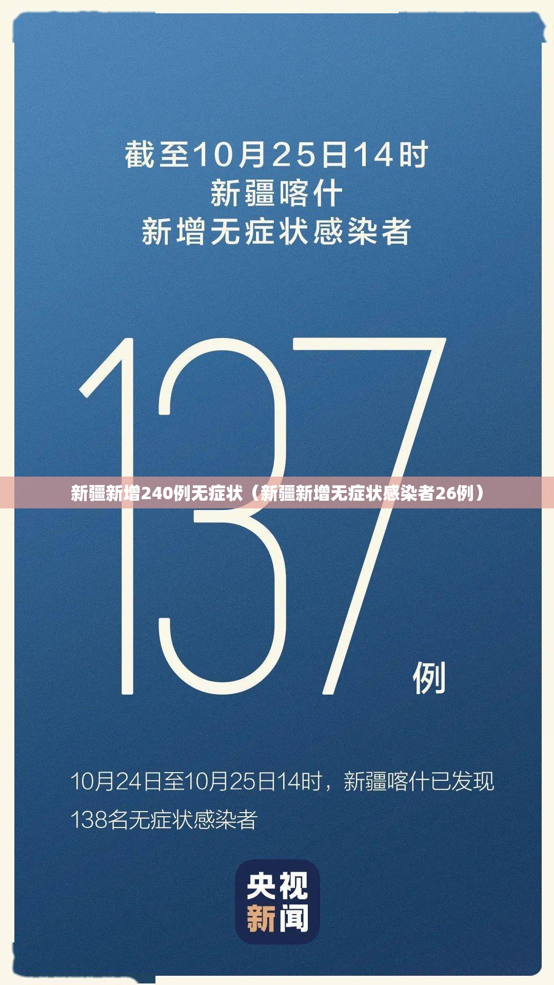 新疆新增240例无症状(新疆新增无症状感染者26例) 新疆新增240例无症状(新疆新增无症状感染者26例)