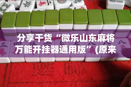 分享干货“微乐山东麻将万能开挂器通用版”(原来确实是有插件) 分享干货“微乐山东麻将万能开挂器通用版”(原来确实是有插件)