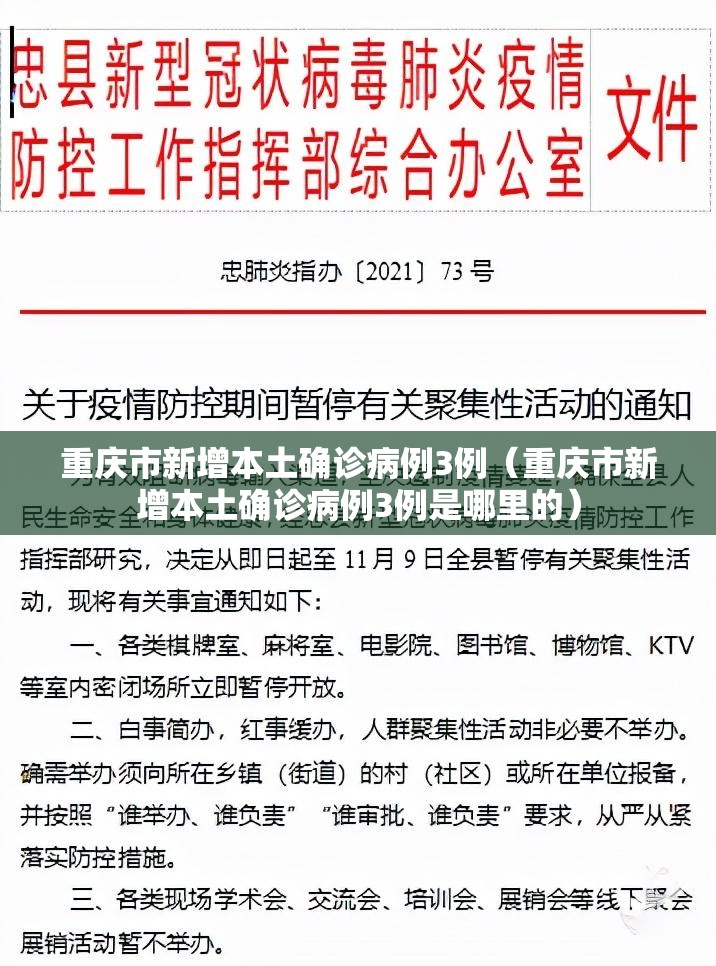 重庆市新增本土确诊病例3例（重庆市新增本土确诊病例3例是哪里的）