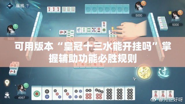 可用版本“皇冠十三水能开挂吗”掌握辅助功能必胜规则