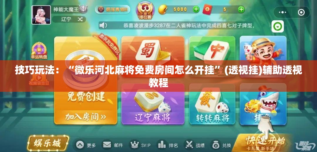 技巧玩法：“微乐河北麻将免费房间怎么开挂”(透视挂)辅助透视教程