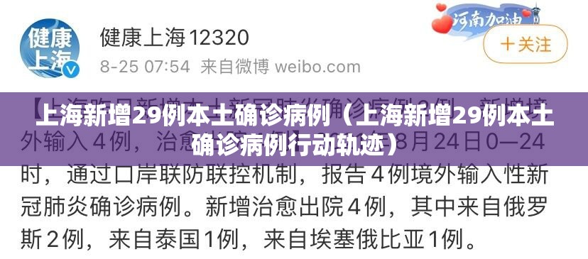 上海新增29例本土确诊病例(上海新增29例本土确诊病例行动轨迹) 上海新增29例本土确诊病例(上海新增29例本土确诊病例行动轨迹)