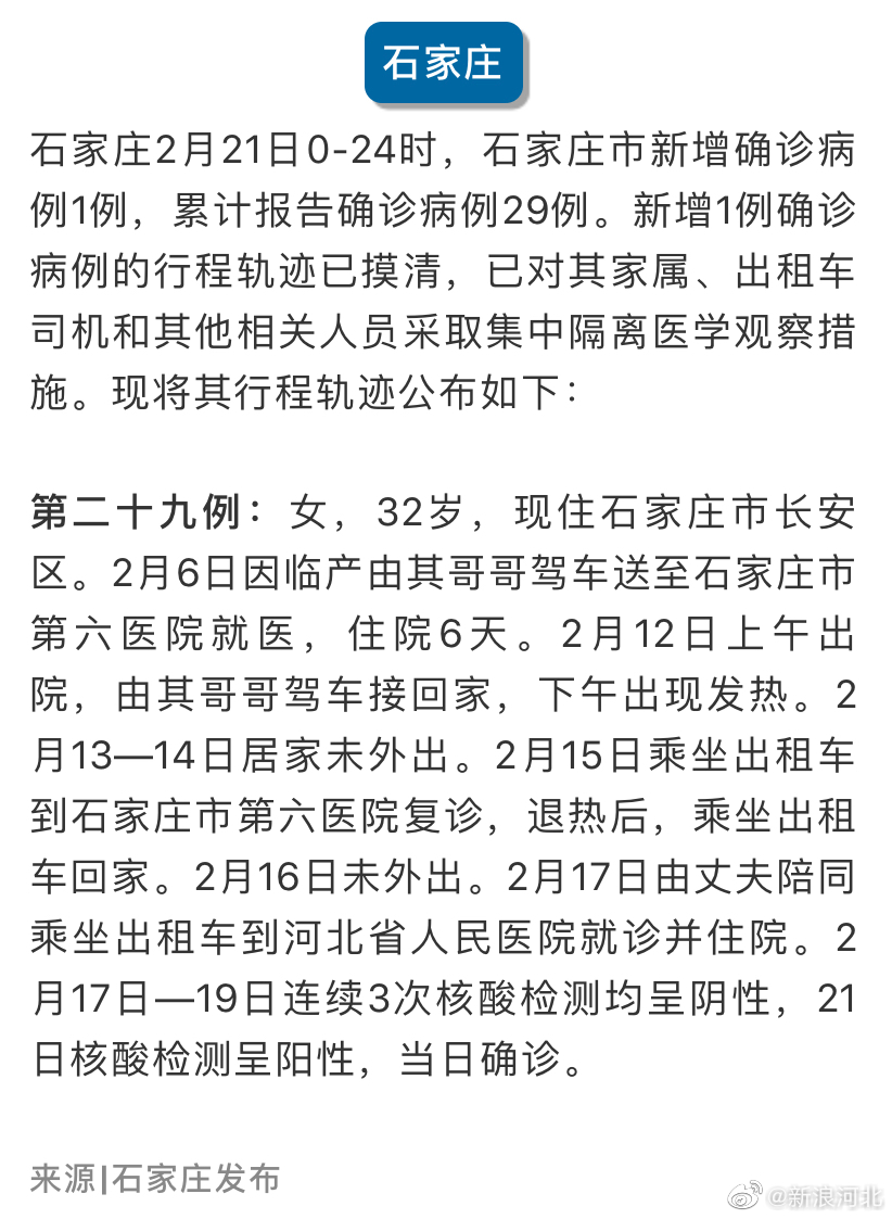 石家庄确诊（石家庄确诊病例行动）