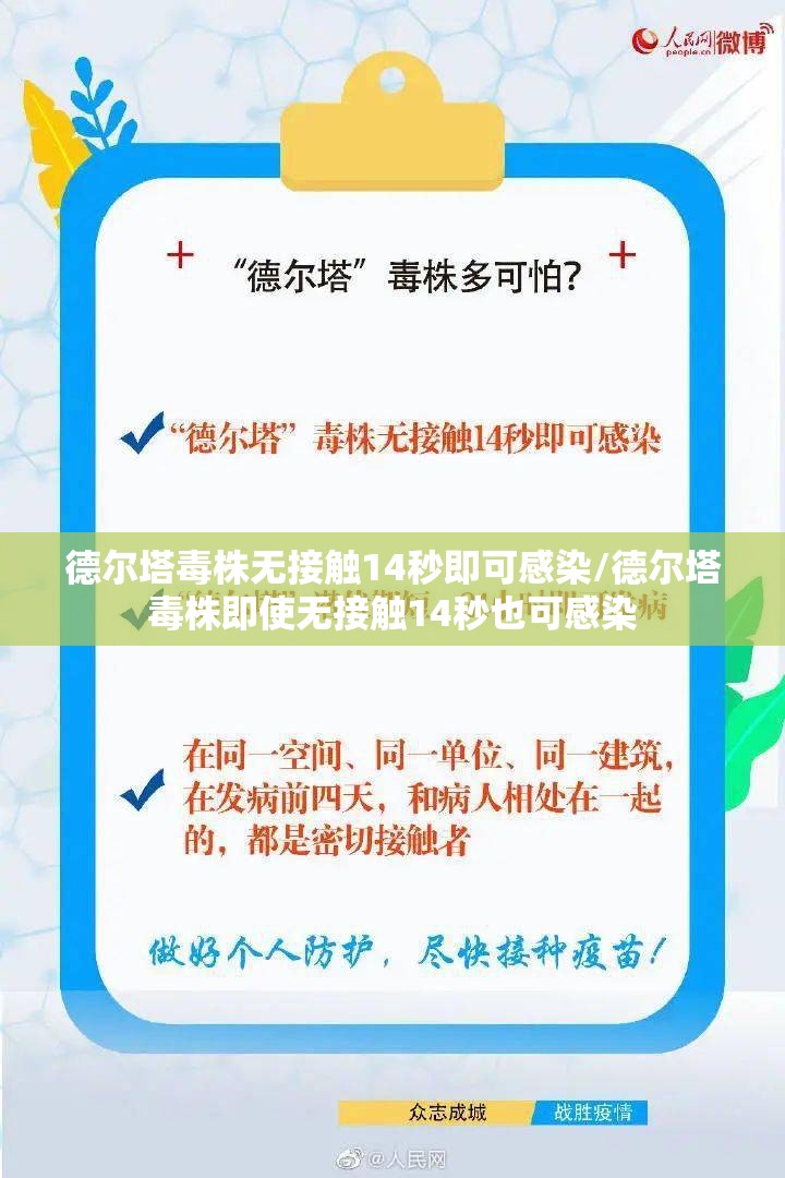 德尔塔毒株无接触14秒即可感染/德尔塔毒株即使无接触14秒也可感染