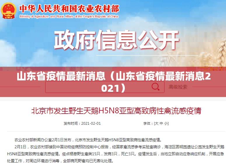 山东省疫情最新消息（山东省疫情最新消息2021）