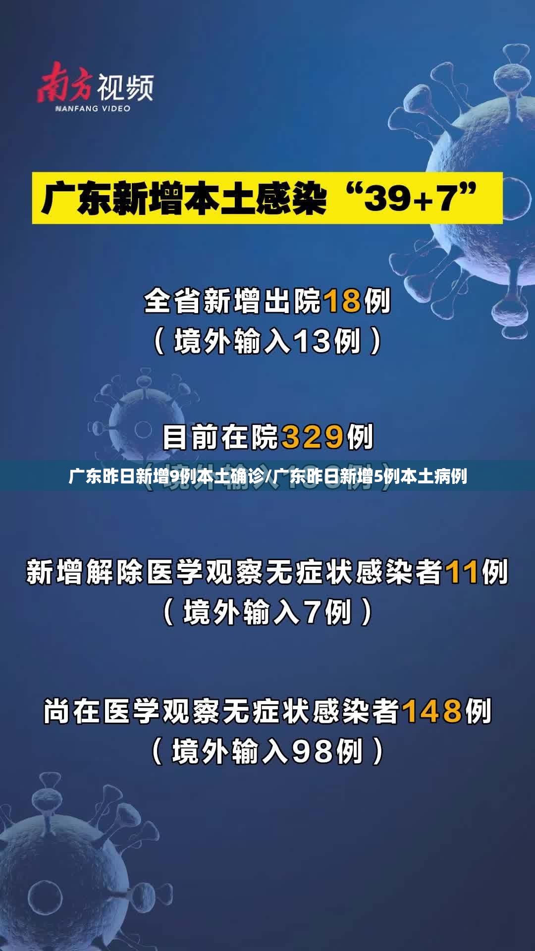 广东昨日新增9例本土确诊/广东昨日新增5例本土病例
