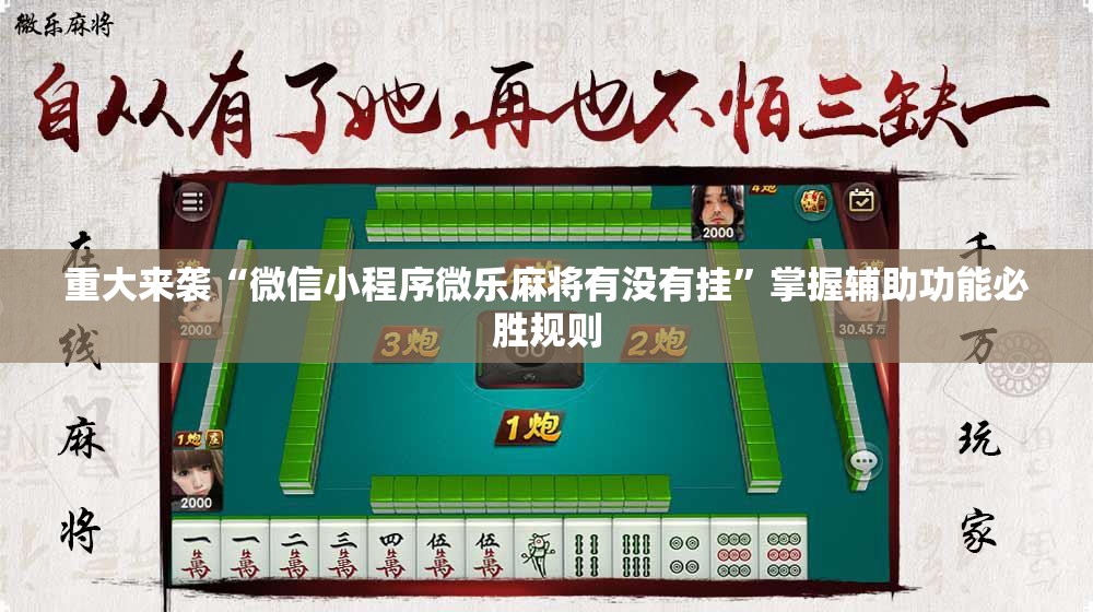 重大来袭“微信小程序微乐麻将有没有挂”掌握辅助功能必胜规则