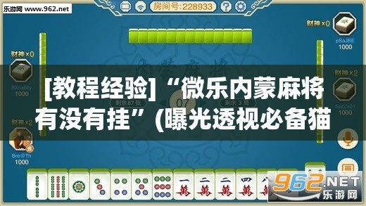 [教程经验]“微乐内蒙麻将有没有挂”(曝光透视必备猫腻)
