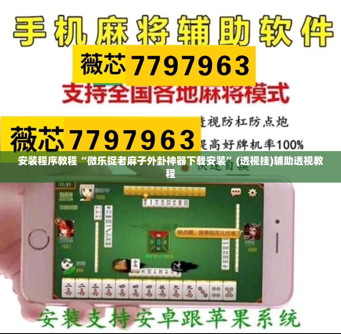 安装程序教程“微乐捉老麻子外卦神器下载安装”(透视挂)辅助透视教程