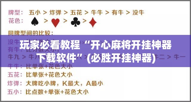玩家必看教程“开心麻将开挂神器下载软件”(必胜开挂神器)