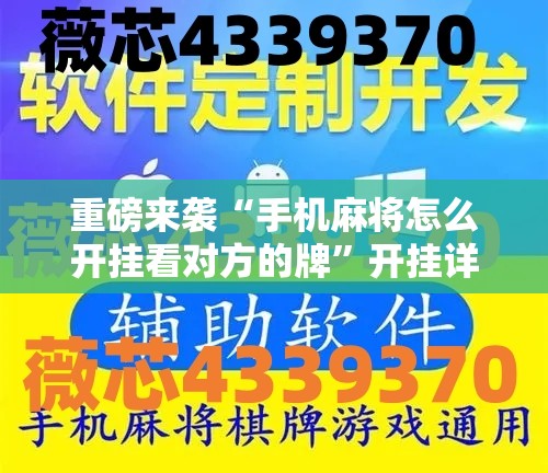 重磅来袭“手机麻将怎么开挂看对方的牌”开挂详细安装教程