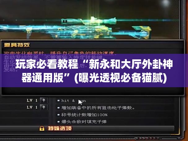 玩家必看教程“新永和大厅外卦神器通用版”(曝光透视必备猫腻) 玩家必看教程“新永和大厅外卦神器通用版”(曝光透视必备猫腻)
