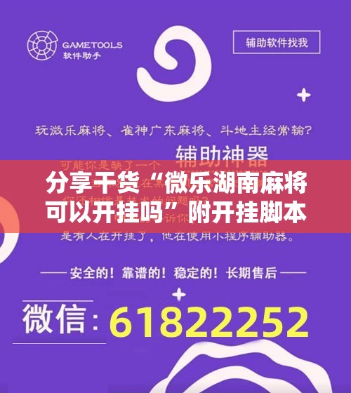 分享干货“微乐湖南麻将可以开挂吗”附开挂脚本详细教程 分享干货“微乐湖南麻将可以开挂吗”附开挂脚本详细教程