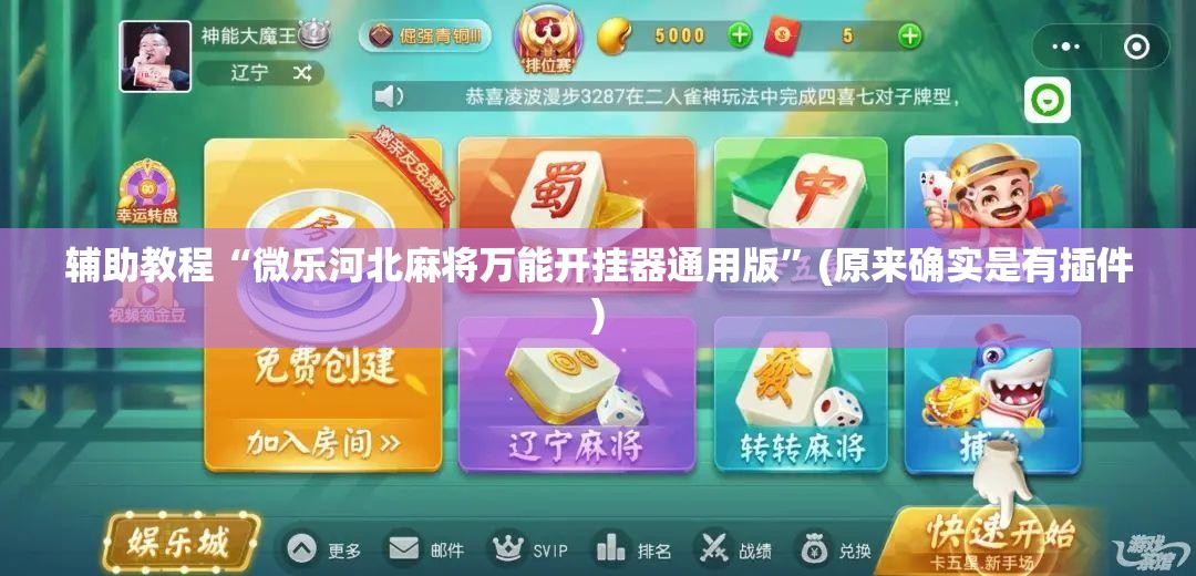 辅助教程“微乐河北麻将万能开挂器通用版”(原来确实是有插件)