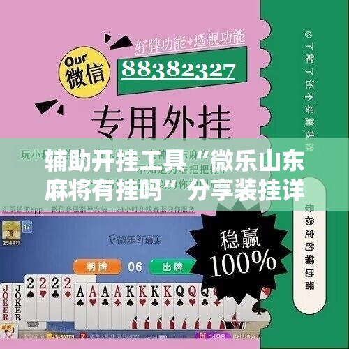 辅助开挂工具“微乐山东麻将有挂吗”分享装挂详细步骤