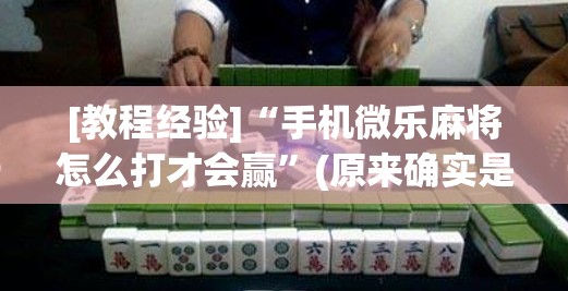 [教程经验]“手机微乐麻将怎么打才会赢”(原来确实是有插件)