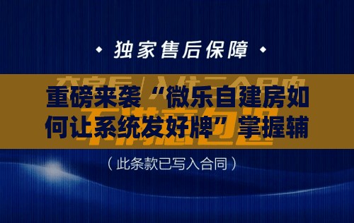 重磅来袭“微乐自建房如何让系统发好牌”掌握辅助功能必胜规则
